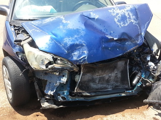 blue car damage