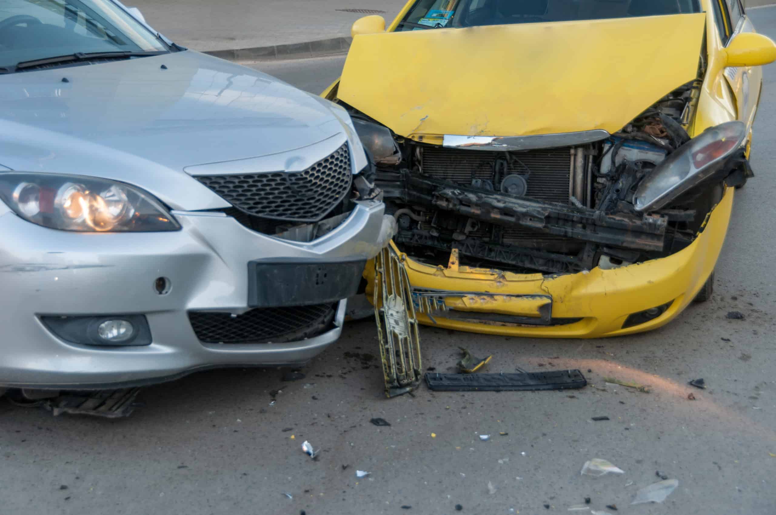 two cars after collision