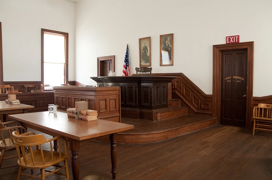 Empty courtroom