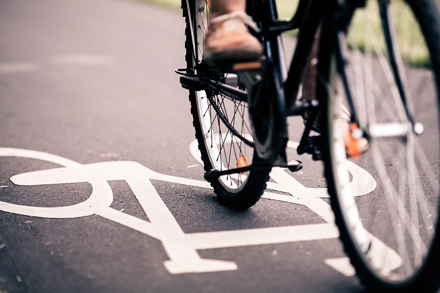 Bicycle riding in bicycle lane